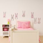 Katy Rabbit Wall Stickers Pink/White/Grey