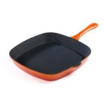 Orange Cast Iron 24cm Grill Pan Orange
