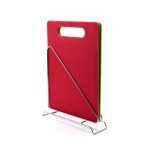 The Kitchen 4 Piece Cutting Board with Holder Red