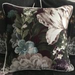 Dorma Burford Floral Silk Cushion Green/Blue/Black/White