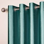 Faux Silk Teal Blackout Eyelet Curtains Teal Green
