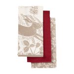 Rabbit Pack of 3 Tea Towels Multi Coloured
