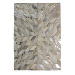 Natural Metallic Patchwork Rug Grey/Natural
