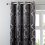 5A Fifth Avenue Bergen Charcoal Eyelet Curtains Charcoal Grey
