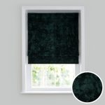Crushed Velour Emerald Roman Blind Emerald (Green)