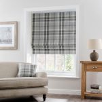Highland Check Dove Grey Blackout Roman Blind Dunelm (Grey)