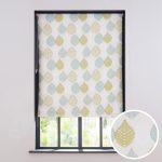 Green Leaf Motif Blackout Roller Blind Green