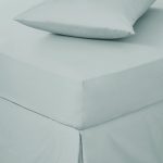 Easycare Plain Dye 100% Cotton 180 Thread Count Duck Egg Blue 25cm Fitted Sheet Duck Egg (Blue)