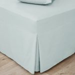 Easycare Plain Dye 100% Cotton 180 Thread Count Blue Pleated Fitted Valance Duck Egg Blue