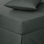 Easycare Plain Dye 100% Cotton 180 Thread Count Graphite 25cm Fitted Sheet Graphite (Grey)