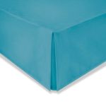 Easycare Plain Dye 100% Cotton 180 Thread Count Vivid Blue Pleated Divan Midnight (Blue)