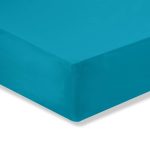 Easycare Plain Dye 100% Cotton 180 Thread Count Vivid Blue Small Double Fitted Sheet Midnight (Blue)