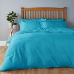 Easycare Plain Dye 100% Cotton Vivid Blue Duvet Cover Midnight (Blue)