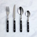 Essentials Black Handle 20 Piece Cutlery Set Black