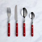 Essentials Red Handle 20 Piece Cutlery Set Red