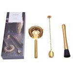 3 Piece Gold Barware Set Gold
