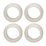 Set of 4 White Marble Napkin Rings White