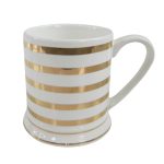 Gold Metallic Stripe Mug Gold