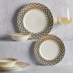 5A Fifth Avenue Bergen Gold 12 Piece Dinner Set Plum