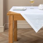Dorma White Monogram Small Tablecloth White