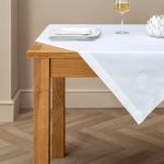Dorma White Monogram Large Tablecloth White