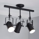 Healy Black 3 Spotlight Ceiling Fitting Black