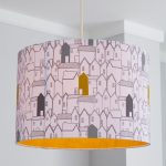 Elements House Print Shade Ochre Yellow and White