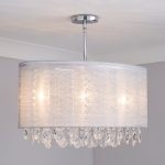 Lancelin Oval Silver Mesh 3 Light Ceiling Fitting Silver