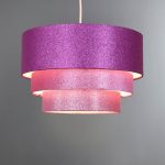 3 Tier Pink Glitter Pendant Shade Pink