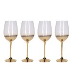 5A Fifth Avenue Gold Ombre Set of 4 White Wine Glasses Gold