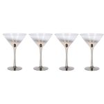 5A Fifth Avenue Pack of 4 Silver Ombre Martini Glasses Silver