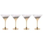 5A Fifth Avenue Pack of 4 Gold Ombre Martini Glasses Silver