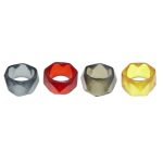 Elements Pack of 4 Quartz Napkin Rings Black/Grey/Red/Yellow