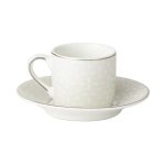 5A Fifth Avenue Grace Silver Pack of 2 Espresso Cup and Saucer Platinum