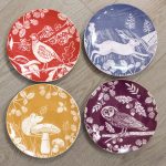 Woodland Pack of 4 Side Plates Red/Blue/Purple/Gold