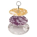 Woodland 3 Tier Cake Stand Silver/Purple/Yellow