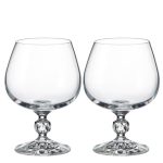 5A Fifth Avenue Pack of 2 Crystal Cognac Glasses Clear
