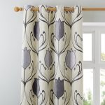 Lalique Charcoal Eyelet Curtains Charcoal
