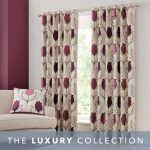 Lalique Plum Eyelet Curtains Mauve (Purple)