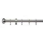Swish Curve Fixed Satin Silver Curtain Pole Dia. 28mm Satin Silver