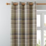 Finley Check Green Eyelet Curtains Green