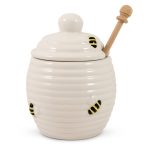 Bee Honey Pot White