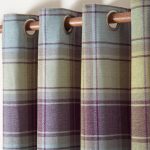 Orkney Purple Check Eyelet Curtains Purple