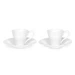 Sophie Conran for Portmeirion Set of 2 White Espresso Cups and Saucers White