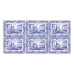 Spode Set of 6 Blue Italian Placemats Blue
