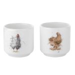 Wrendale Chickens Set of 2 Egg Cups White