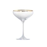 5A Fifth Avenue Pack of 4 Gold Rim Champagne Saucer Clear