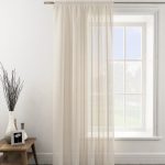 Boucle Stripe Natural Tape Top Single Voile Panel Natural