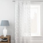 Butterfly Print White Tape Top Single Voile Panel White