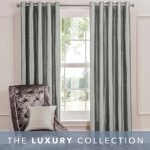 Dorma Beresford Grey Silk Eyelet Curtains Grey